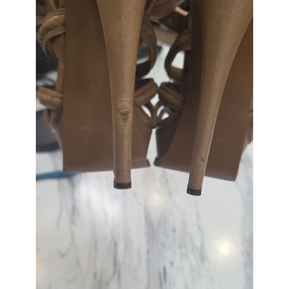 Yves Saint Laurent Tan Multi-Strap Platform Slingback Heels - Picture 6 of 15